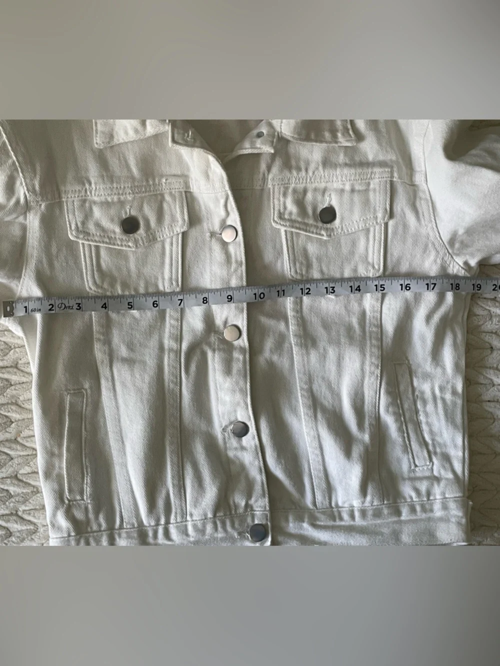 Tennessee Star Cutout White Denim Jean Jacket NEW Size Small